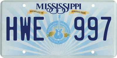 MS license plate HWE997