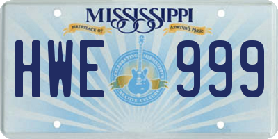 MS license plate HWE999