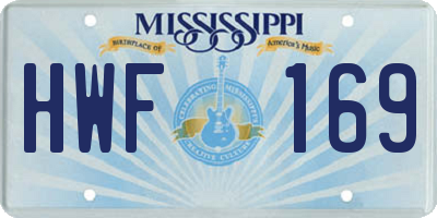 MS license plate HWF169