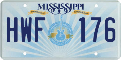 MS license plate HWF176