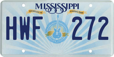 MS license plate HWF272
