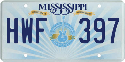 MS license plate HWF397