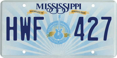 MS license plate HWF427