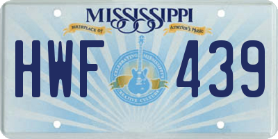MS license plate HWF439