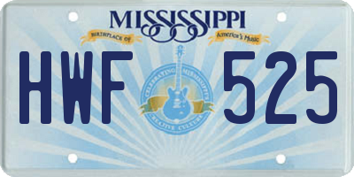 MS license plate HWF525