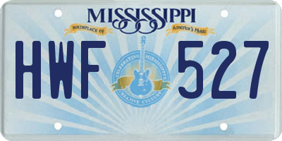 MS license plate HWF527