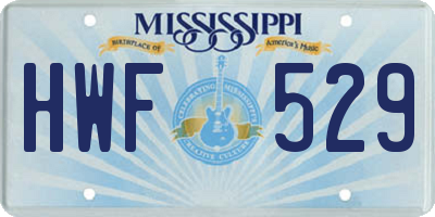 MS license plate HWF529
