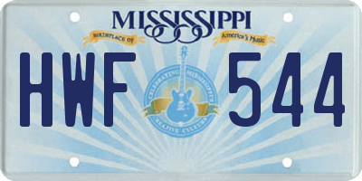 MS license plate HWF544