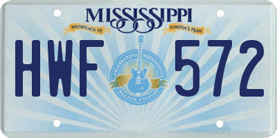MS license plate HWF572