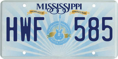 MS license plate HWF585