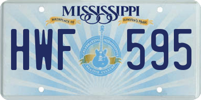 MS license plate HWF595