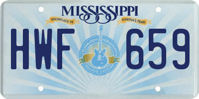 MS license plate HWF659