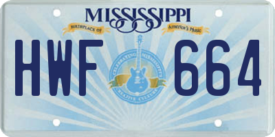MS license plate HWF664