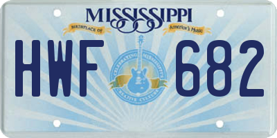 MS license plate HWF682