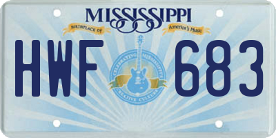 MS license plate HWF683