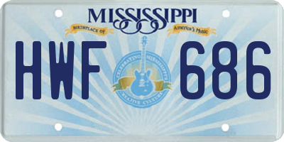 MS license plate HWF686