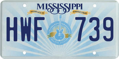 MS license plate HWF739