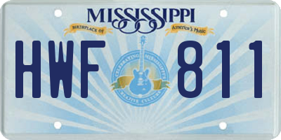 MS license plate HWF811