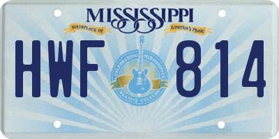 MS license plate HWF814