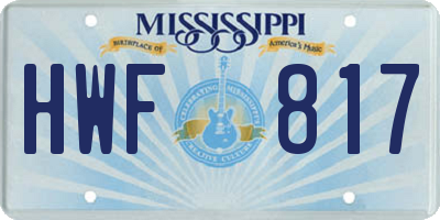 MS license plate HWF817