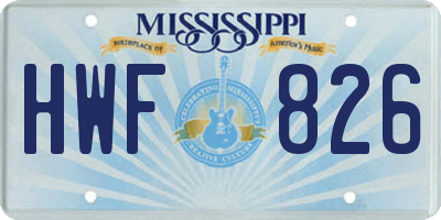 MS license plate HWF826
