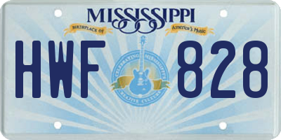 MS license plate HWF828