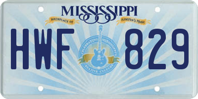 MS license plate HWF829