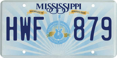 MS license plate HWF879