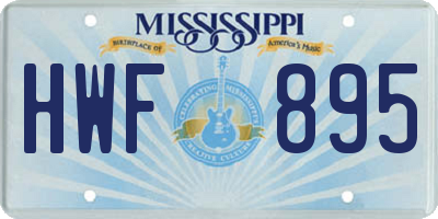 MS license plate HWF895