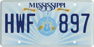 MS license plate HWF897