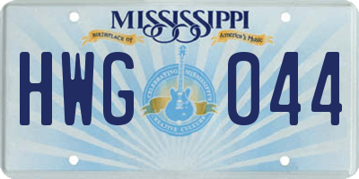 MS license plate HWG044