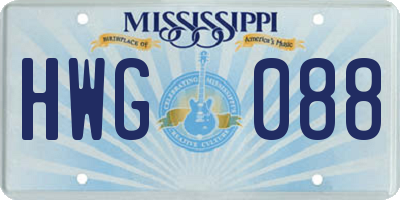 MS license plate HWG088