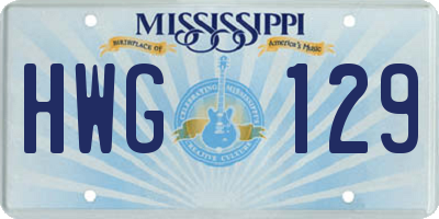 MS license plate HWG129