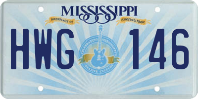 MS license plate HWG146