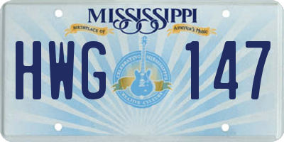 MS license plate HWG147