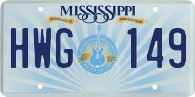 MS license plate HWG149