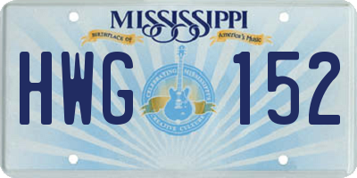MS license plate HWG152