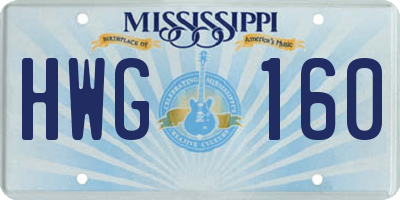 MS license plate HWG160
