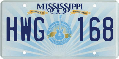 MS license plate HWG168