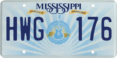 MS license plate HWG176