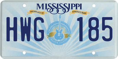 MS license plate HWG185