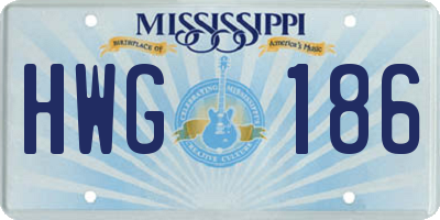 MS license plate HWG186