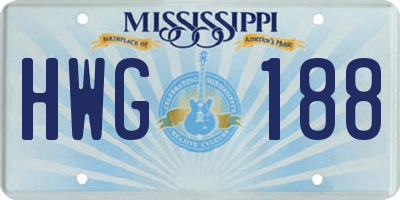 MS license plate HWG188