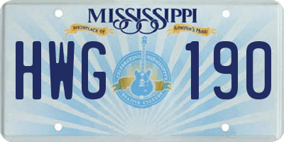 MS license plate HWG190