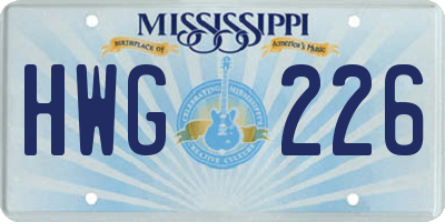 MS license plate HWG226