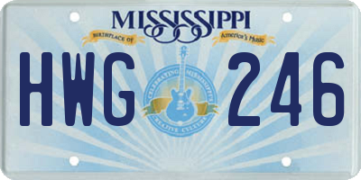 MS license plate HWG246