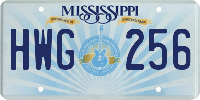 MS license plate HWG256