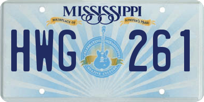 MS license plate HWG261