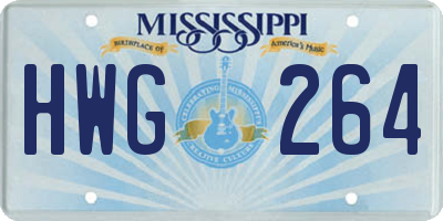 MS license plate HWG264