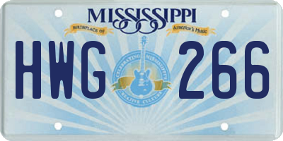 MS license plate HWG266